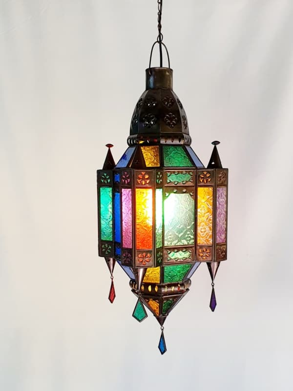 Moroccan Light 50x20cm CPL32 Glass and Brass- handcrafted in Bali will not rust a large door on the side for access.