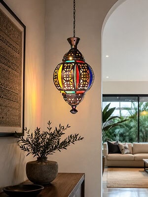 Capture the magic of Moroccan style light from CasaPandan. Handcrafted in Bali from rust-resistant brass and glass therefore it will not rust.