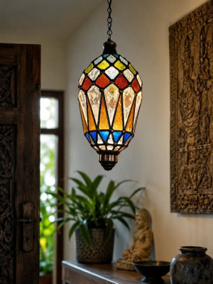 A beautiful fusion of glass and brass, the Coloured Pendant Light Bevelled – CPL12 from CasaPandan is uniquely handcrafted by artisans in Bali.
