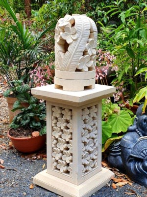 stone pedestal - FRANGIPANI 50x30cm CPS40 Perfect for a plant or statue indoors or outdoors. Add a hole through the bottom for power. 