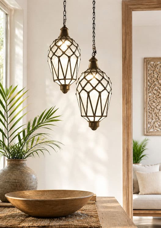 Light up your space with this stunning Moroccan style Balinese light CPL13 from CasaPandan. Easy access for bulbs or candles with the door on the side.