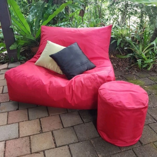 Double Beanbag - 100x100cm - PVC lined polyester that is UV resistant, suitable for both indoor and outdoor use.