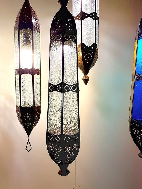 Balinese Long Light - 80x15cm - CPL35 - Glass and Brass - handcrafted in Bali will not rust - a large door on the side for access.