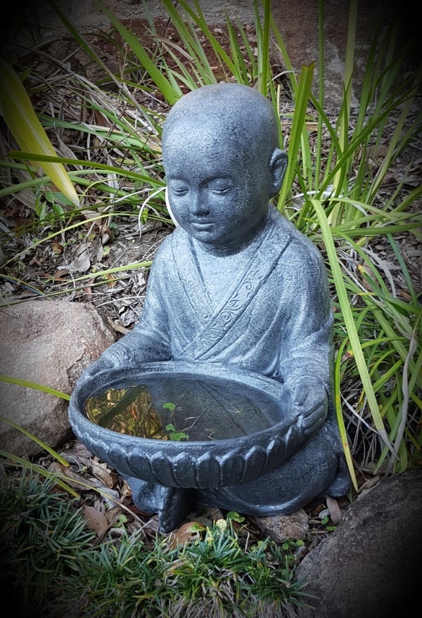 Little Buddha Birdbath-planter CPS44 Perfect for apartment patios and decks. A bird bath, planter or water bowl for your pet.