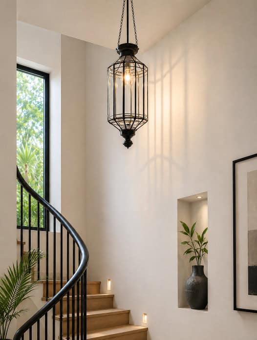 Balinese light - 70cm from CasaPandan- Handcrafted in glass and solid rust-proof brass, featuring elegant bevelled panels that create a warm, inviting glow.
