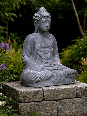Large Buddha Statue - 100cm CPS61- made from (GRC) a stone composite material. Sturdy in the garden and able to be moved by two people.