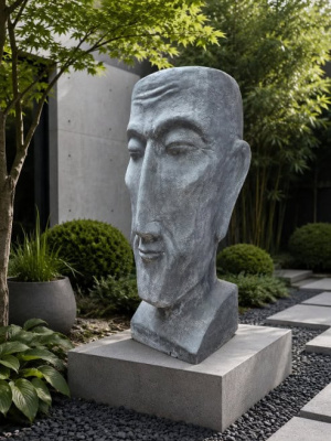Tall Buddha Head Planter- 100cm from CasaPandan -made from (GRC) a stone composite material. Sturdy in the garden but able to be moved by two people.