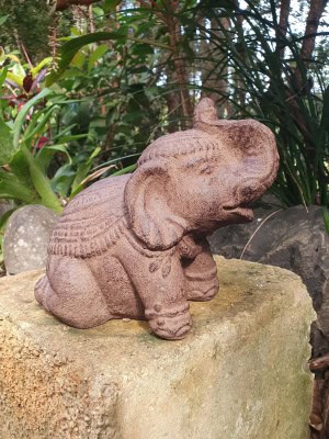 This cute Elephant statue CPS12 with a raised trunk is a gesture of good luck and fortune, it will welcome all that is good to you.