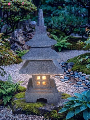 Japanese Stone Lantern - CPS201. Create a wonderful ambience with a Balinese lava stone lantern, handcrafted by the talented Balinese.