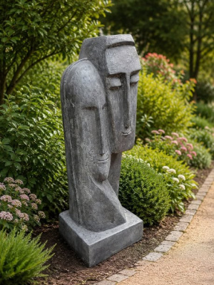 Loving Couple Balinese statue 100cm tall - from CasaPandan-made from (GRC) a stone composite material. Add serenity to your home or garden!