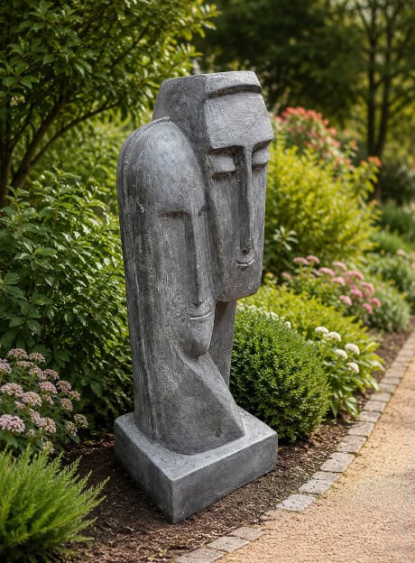 Loving Couple Balinese statue 100cm tall - from CasaPandan-made from (GRC) a stone composite material. Add serenity to your home or garden!