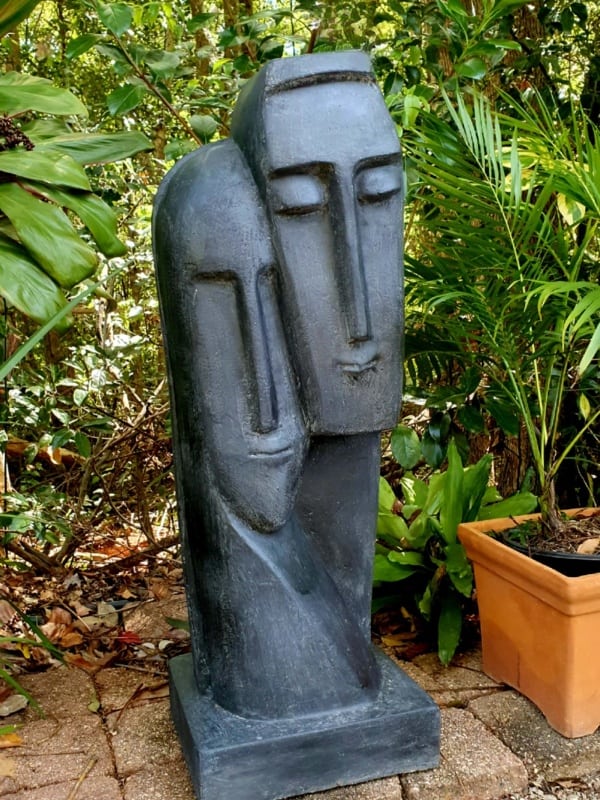 Loving Couple Balinese statue 100cm tall - CPS64 -made from (GRC) a stone composite material. Add serenity to your home or garden!