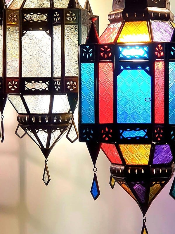Moroccan style Lighting - Glass and Brass pendant lights handcrafted in Bali will not rust - large door on the side for access.