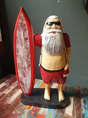 Surfboard Santa CPW50 - the gift for the surfer who has everything. Handcarved and painted by the talented Balinese. ENJOY THE MOMENT