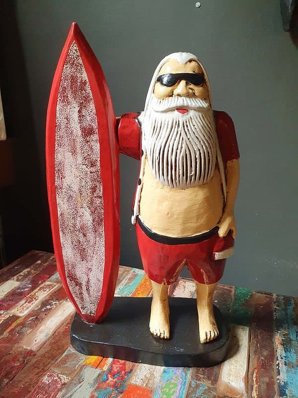 Surfboard Santa CPW50 - the gift for the surfer who has everything. Handcarved and painted by the talented Balinese. ENJOY THE MOMENT