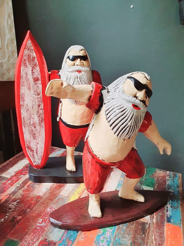 Santa's Surfing- the gift for the surfer who has everything. Handcarved and painted by the talented Balinese. ENJOY THE MOMENT