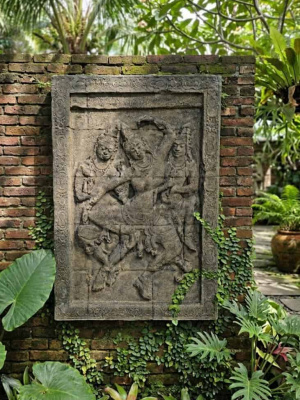 Large OUTDOOR Balinese Wall Plaque CPS145-150x100cm. Featuring BALINESE dancers is sure to make a statement in any space it is displayed in.