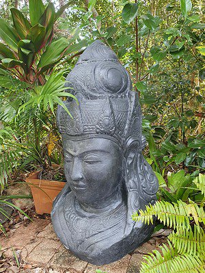 Lady Tara Statue 100cm CPS50. (GRC) She is a stunning garden statue that stands at 100cm in height, making it a great centerpiece for any outdoor space.