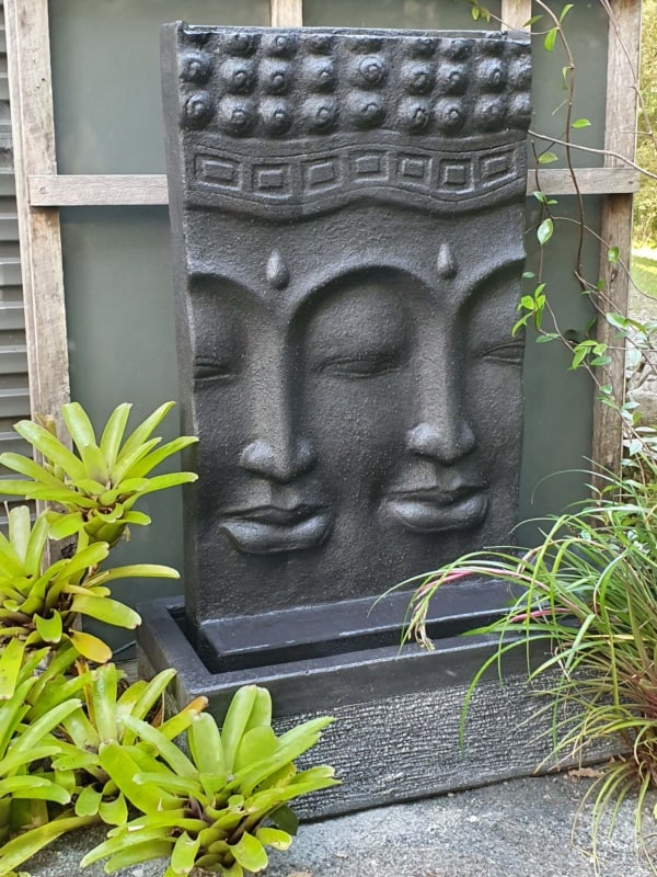 The BUDDHA wall fountain CPS174 showcases a calming Buddha image. Measuring 120x70cm, it will make a statement in any space it is displayed in.