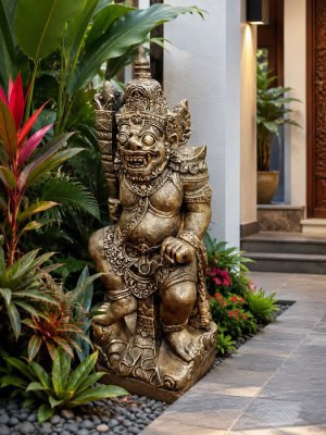 Bali Guardian Statue - 110cm CPS146 - Place either side of the gate as a fearsome and spiritual protector of the Balinese home.
