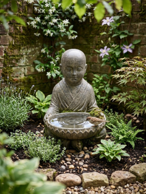 Little Buddha Birdbath-planter 50cm from CasaPandan. Perfect for apartment patios and decks. A bird bath, planter or water bowl for your pet.