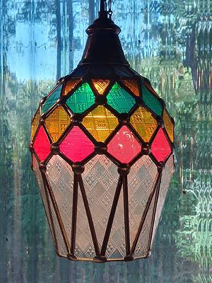 Bali Coloured Light 33x20cm - CPL51  These stunning lights are glass and brass, therefore you can hang them without the worry of rust over time.