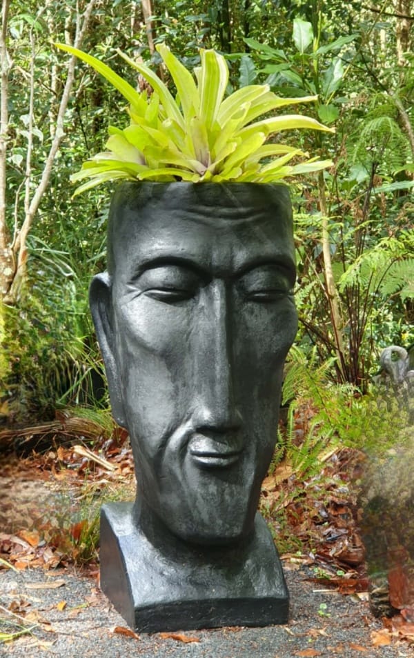 Tall Buddha Head Planter -CPS62 100x40x40cm  made from (GRC) a stone composite material. Sturdy in the garden but able to be moved by two people.