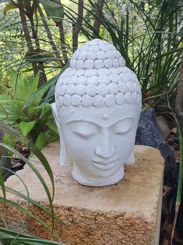 White Buddha Head Statue - 30cm CPS111 will help to reduce stress and anxiety.  Enjoy a feeling of peace in your beautiful home.