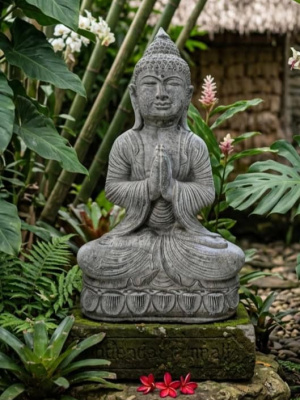 Meditation Buddha Statue CPS219 from CasaPandan. Depicting the Buddha in a serene meditative posture, it represents inner peace, wisdom, and enlightenment.