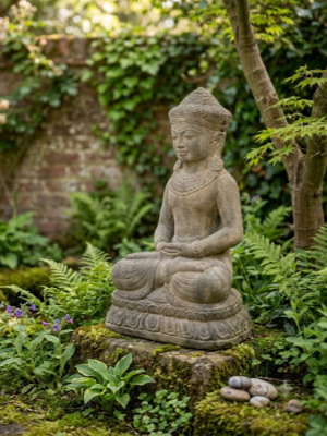 Meditation Buddha Statue CPS219 from CasaPandan. Depicting the Buddha in a serene meditative posture, it represents inner peace, wisdom, and enlightenment.