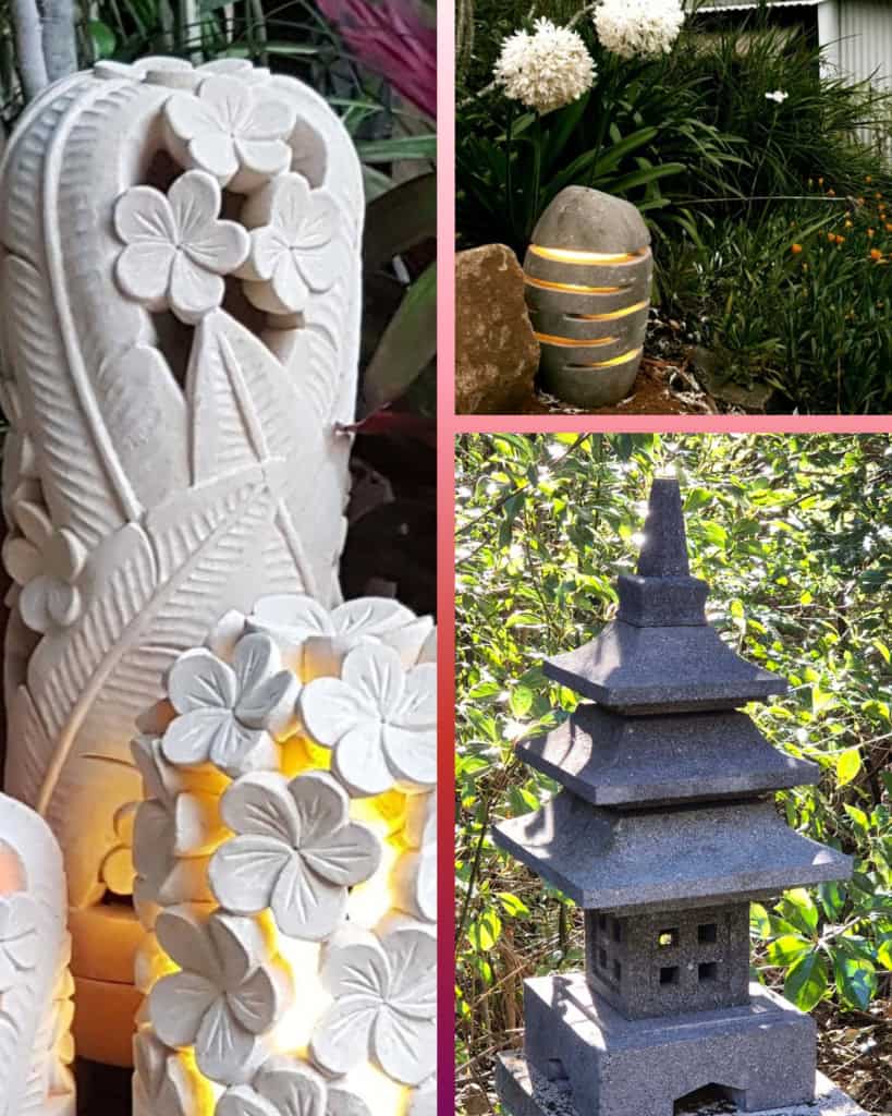 Stone garden lights combine functional lighting with natural aesthetics. A timeless, earthy look to your outdoor space.