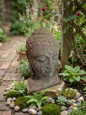 Small Buddha Head Statue - 40cm CPS106A will help to reduce stress and anxiety, as it is a symbol of peace and enlightenment in Buddhism.