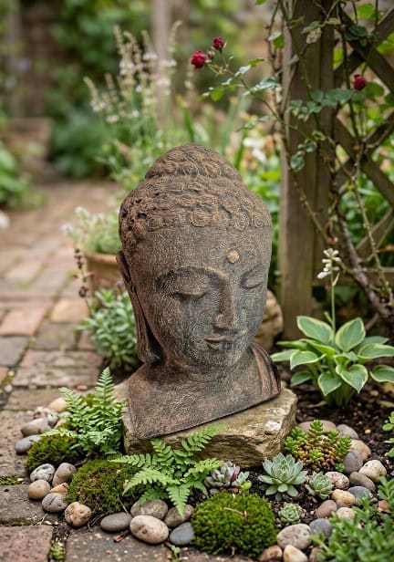Small Buddha Head Statue - 40cm CPS106A will help to reduce stress and anxiety, as it is a symbol of peace and enlightenment in Buddhism.