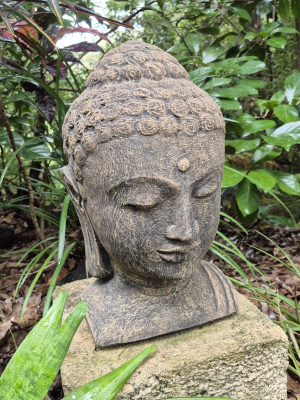 Small Buddha Head Statue - 40cm CPS106A will help to reduce stress and anxiety, as it is a symbol of peace and enlightenment in Buddhism.