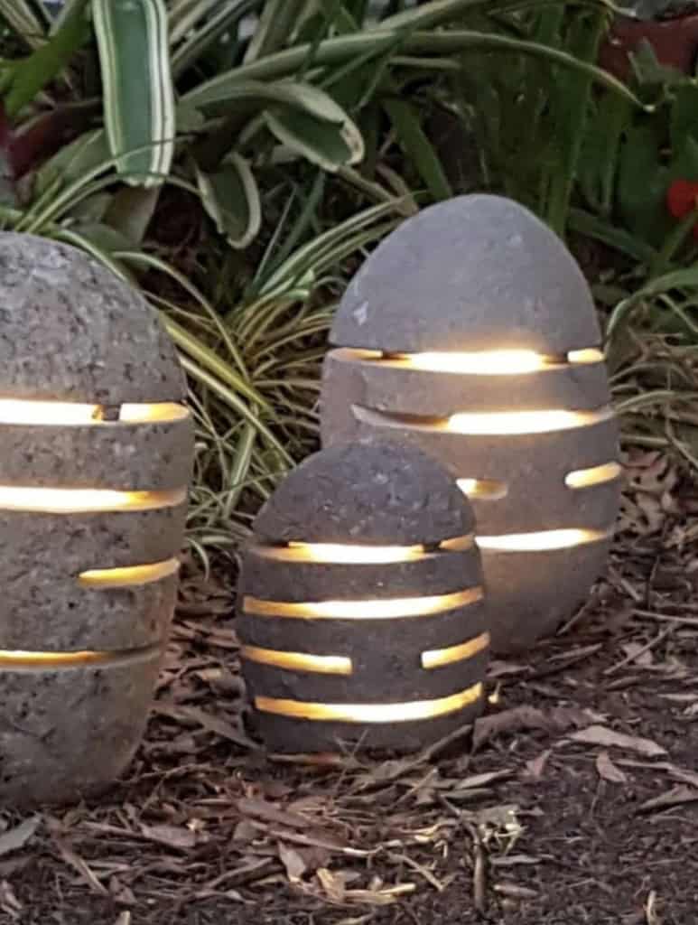 Choose a stone bowl from CasaPandan as a garden light. Handcrafted by Balinese artisans.