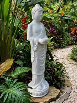 Enhance your space with our 120cm Standing Buddha from CasaPandan. Hand-crafted from durable, weather-resistant GRC for timeless elegance.