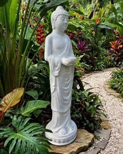 Enhance your space with our 120cm Standing Buddha from CasaPandan. Hand-crafted from durable, weather-resistant GRC for timeless elegance.