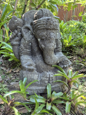 Stone GANESH Statue 48cm CPS150 - Is revered as the remover of obstacles and bad luck. Patron of arts and sciences - attracting wealth and success.