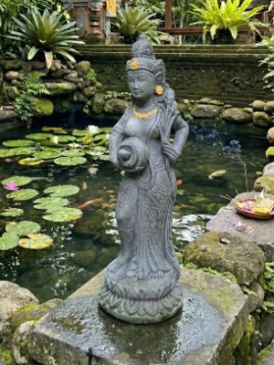 Transform your space with the small Devi Tara water fountain CPS218. Experience tranquility and beauty inspired by a Buddhist goddess today!