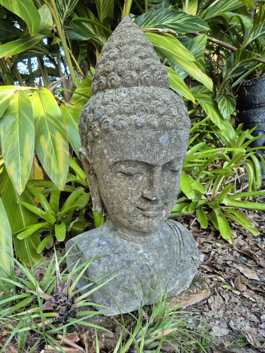 Lava Stone Buddha Head- 62cm CPS152 will help to reduce stress and anxiety, as it is a symbol of peace and enlightenment in Buddhism.